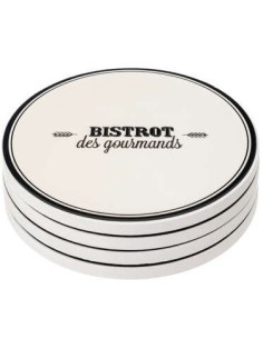 SET 4 SOTTOBICCHIERI 196392 BISTROT 10CM CERAMICA