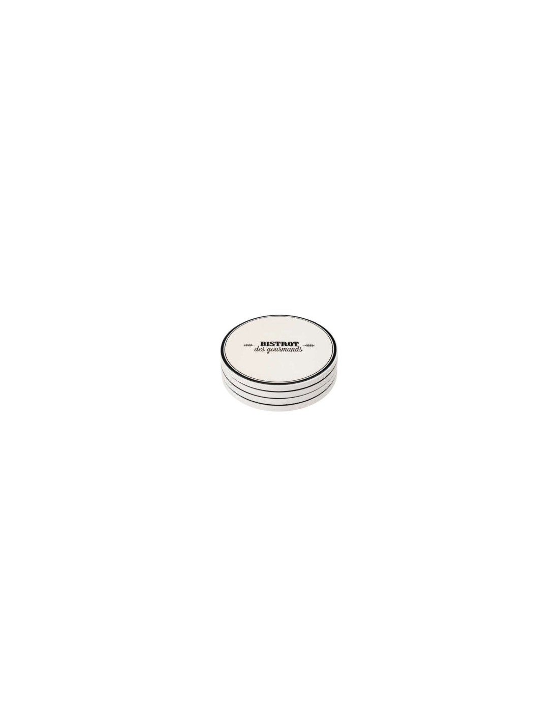 SET 4 SOTTOBICCHIERI 196392 BISTROT 10CM CERAMICA