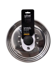 5five, Coperchio Inox D22/24/26, Acciaio Inox 18/8, Coperchio Universale, Utensile da Cucina