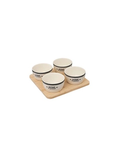 SET APERITIVO 196424 4 CIOTOLE CON SUPPORTO BAMBOO
