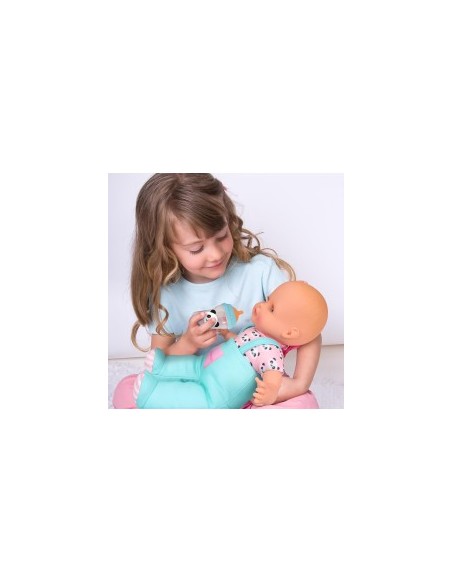 Nenuco Biberon Magico, Bambola Morbida, Biberon con Latte Magico, per Bambini 10+ Mesi, Famosa