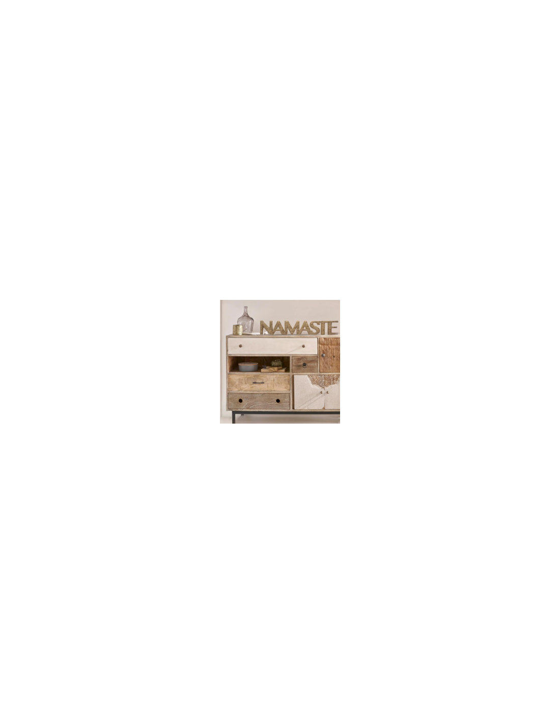 SCRITTA NAMASTE 169407 MANGO 54X10CM MARRONE