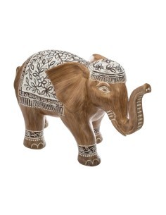 FIGURA ELEFANTE 167538 RESINA 37X16X25CM MARRONE