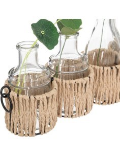 SET 5 VASETTI 193835 VETRO 44X19CM CON PIANTINE