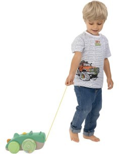 Chicco Drillo il Coccodrillo Trainabile - Gioco Pull Along in Plastica Riciclata