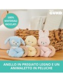 GUND Baby, Sonaglio Ad Anello Rosa, Peluche Sostenibile con Materiali Riciclati, Sonaglio in Legno per Neonati, 13 cm