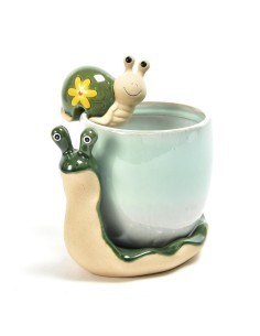 VASO 04638 CERAMICA CON ANIMALETTO 18X14X16CM