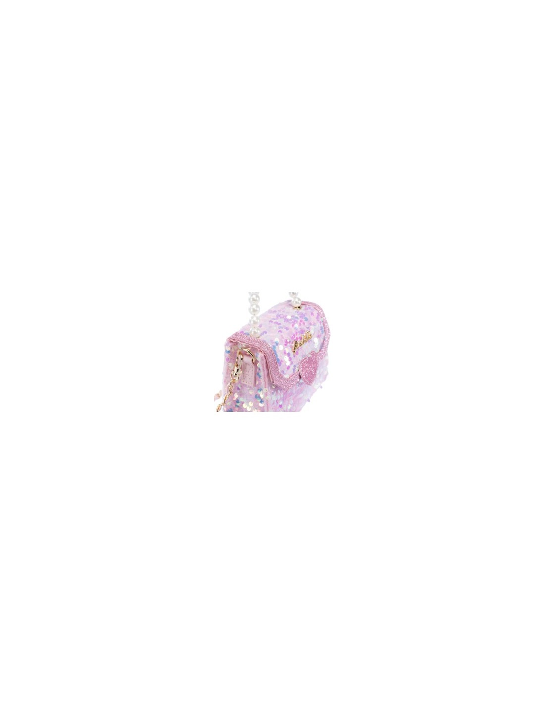 Girabrilla Fashion Bauletto, Borsetta Pochette con Maniglia di Perle e Tracolla, Paillettes Reversibili, Nice Group