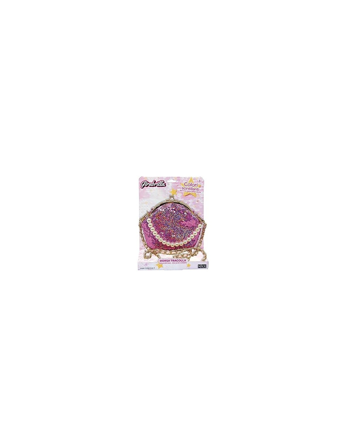 Girabrilla Fashion Bag, Borsetta a Forma di Borsellino con Paillettes e Tracolla, Borsetta Colorata per Bambini, Nice Group