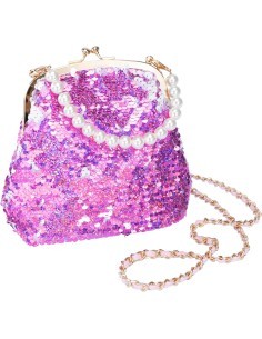 Girabrilla Fashion Bag, Borsetta a Forma di Borsellino con Paillettes e Tracolla, Borsetta Colorata per Bambini, Nice Group