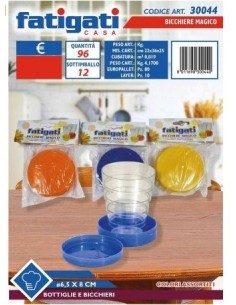 BICCHIERE RICHIUDIBILE 30044 6,5X8CM COLORI ASSORTITI