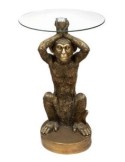 TAVOLINO 197755 WILD MONKEY 40X52CM RESINA/VETRO