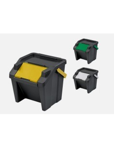 SET 3 PATTUMIERE DIFFERENZIATA 30LT VERTICALI 38X38X37CM