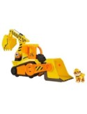 Rubble & Crew, Veicolo Deluxe Bulldozer di Rubble con Luci, Suoni e Personaggio, Giocattolo per Bambini 3+ Anni