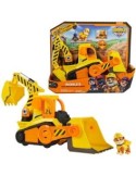 Rubble & Crew, Veicolo Deluxe Bulldozer di Rubble con Luci, Suoni e Personaggio, Giocattolo per Bambini 3+ Anni