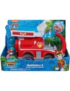 Paw Patrol Jungle Pups, Veicolo Elefante di Marshall, camion con lanciamissili, action figure Marshall, 3 anni+