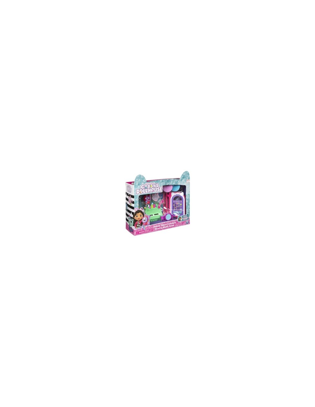 Gabby's Dollhouse Groovy Music Room, Personaggio Daniel James Catnip, 2 Accessori, 2 Mobili, 2 Scatole con Sorpresa