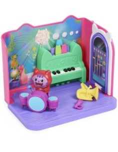 Gabby's Dollhouse Groovy Music Room, Personaggio Daniel James Catnip, 2 Accessori, 2 Mobili, 2 Scatole con Sorpresa