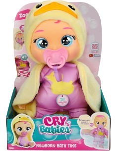 Cry Babies Newborn Bath Time Zoe, bambola che reagisce al bagno, giocattolo per bambini 18 mesi+