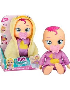 Cry Babies Newborn Bath Time Zoe, bambola che reagisce al bagno, giocattolo per bambini 18 mesi+