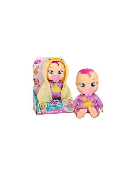 Cry Babies Newborn Bath Time Zoe, bambola che reagisce al bagno, giocattolo per bambini 18 mesi+