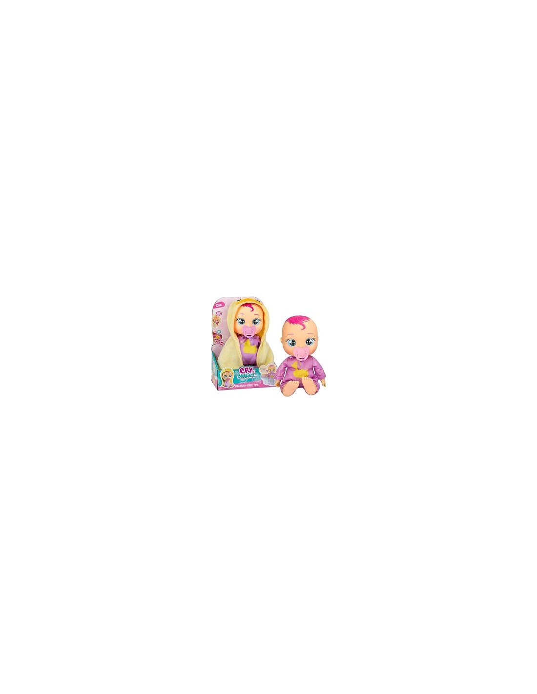 Cry Babies Newborn Bath Time Zoe, bambola che reagisce al bagno, giocattolo per bambini 18 mesi+