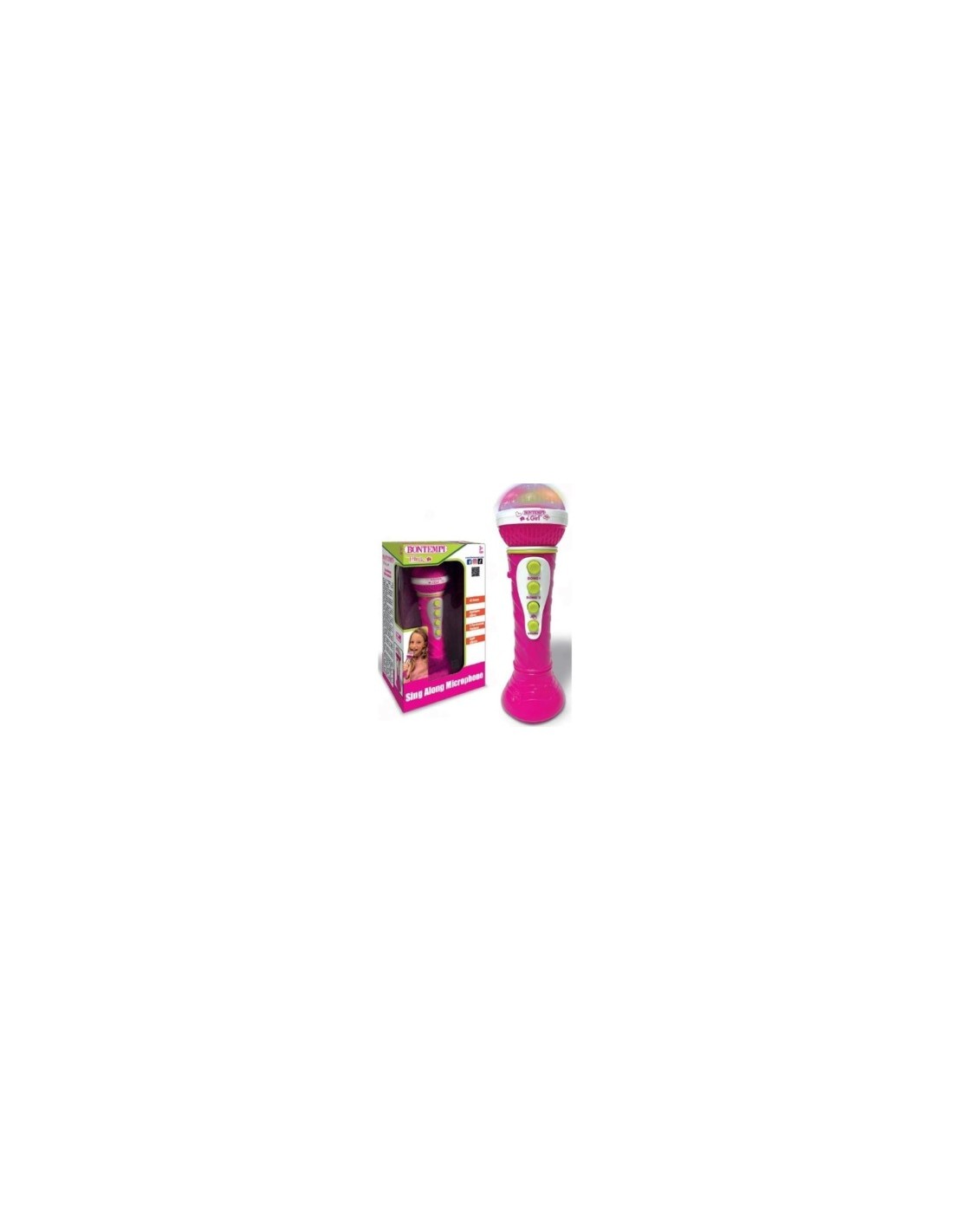 MICROFONO ROSA 412072 KARAOKE CON EFFETTI LUMINOSI
