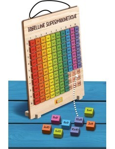 I'm a Genius Tabelline Supermagnetiche - Tavola Pitagorica in Legno per Imparare le Tabelline