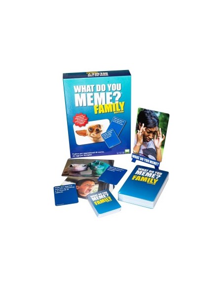 YAS Games What Do You Meme Family, gioco di società per tutta la famiglia, 300 carte didascalia, 65 carte immagine, 1 cavalletto