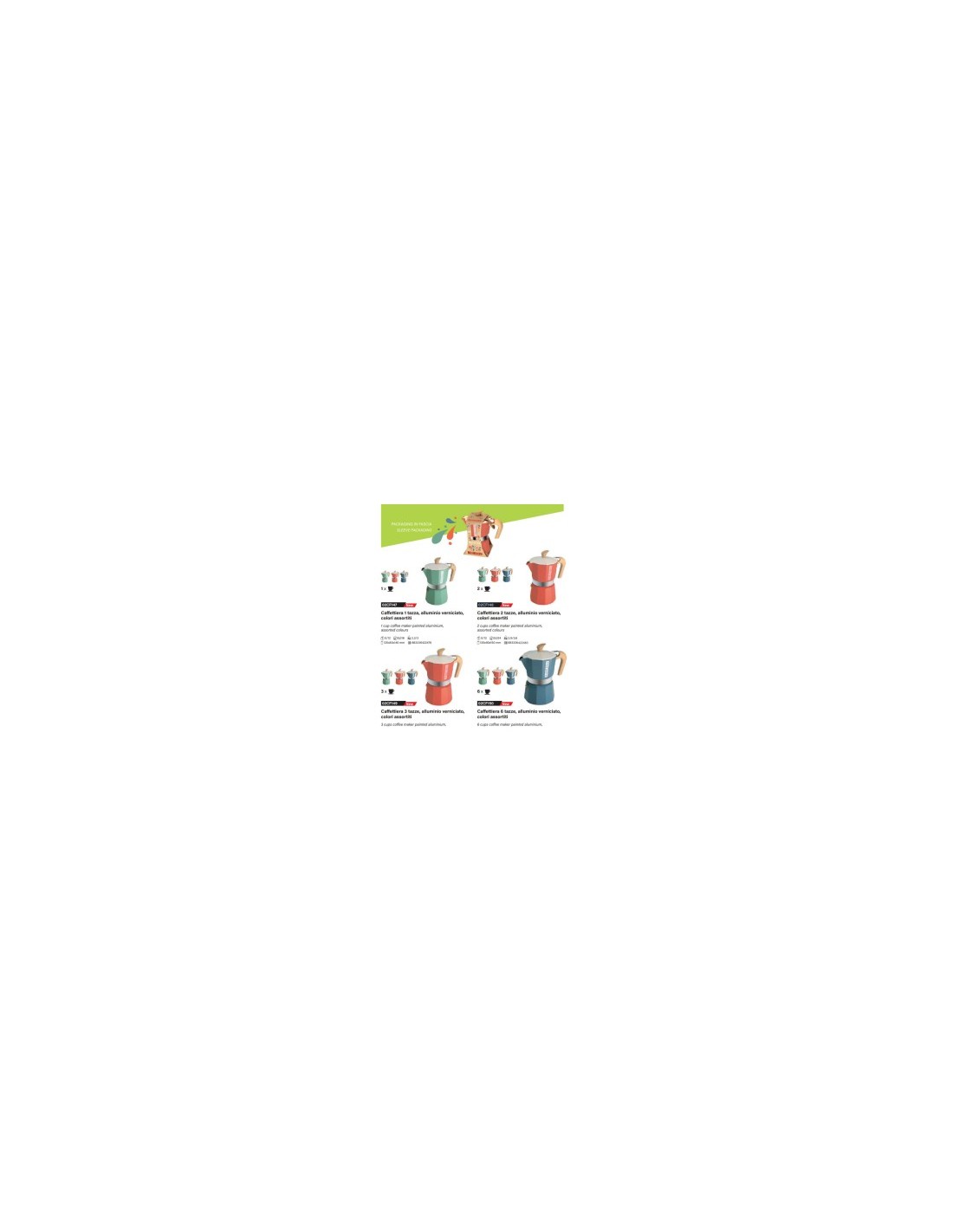 CAFFETTIERA 02CF149 MYMOKA 3TZ COLORI ASSORTITI