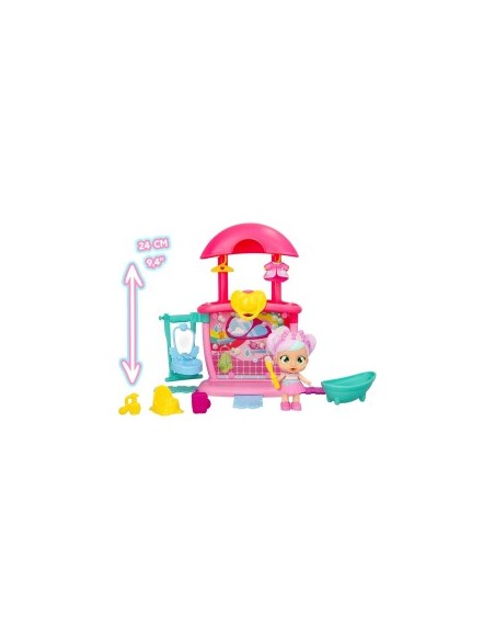 Playtime Cry Babies il Bagno di Bella, Bambola con Mini Playset e 14+ Accessori, Giocattolo per Bambini dai 4 ai 6 Anni