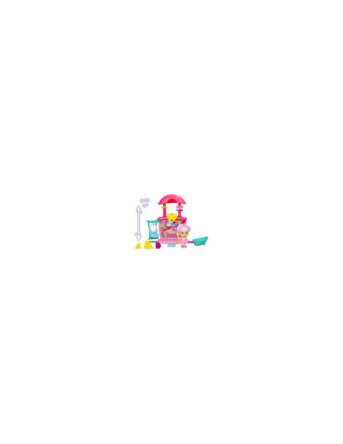 Playtime Cry Babies il Bagno di Bella, Bambola con Mini Playset e 14+ Accessori, Giocattolo per Bambini dai 4 ai 6 Anni