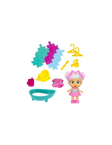 Playtime Cry Babies il Bagno di Bella, Bambola con Mini Playset e 14+ Accessori, Giocattolo per Bambini dai 4 ai 6 Anni