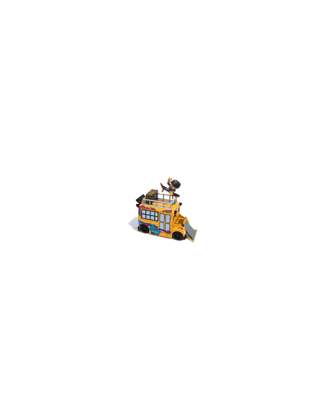 Tech Deck Sk8 Crew, Autobus Trasformabile 2in1 Sk8 con Fingerboard e Personaggio, Mini Skateboard da Collezione, 5 Anni in Su