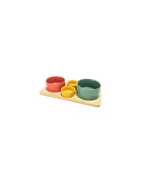 SET APERITIVO 5PZ 09589 CIOTOLE CON VASSOIO BAMBOO