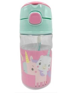 "Bottiglia Arcobaleno Unicorno Fisher-Price 350 ML, Borraccia con Cannuccia, PVC Durevole e Sicuro, Design Allegro e Fantasioso"