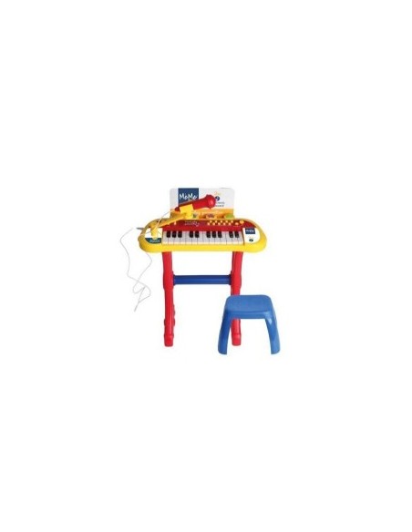 "Tastiera 24 Tasti con Sgabello e Microfono Joe - Giocattolo Musicale per Bambini con Funzioni Aggiuntive