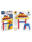 "Tastiera 24 Tasti con Sgabello e Microfono Joe - Giocattolo Musicale per Bambini con Funzioni Aggiuntive