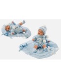 REBORN BAMBOLA LLO13897 JOEL 38CM VESTITO AZZURRO
