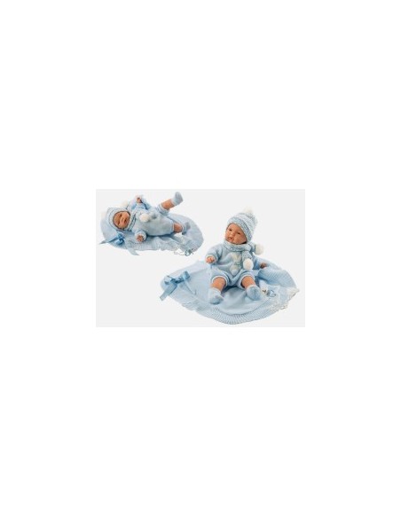 REBORN BAMBOLA LLO13897 JOEL 38CM VESTITO AZZURRO