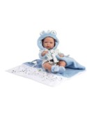 REBORN BAMBOLA LLO73897 NICO 40CM COPERTA CELESTE