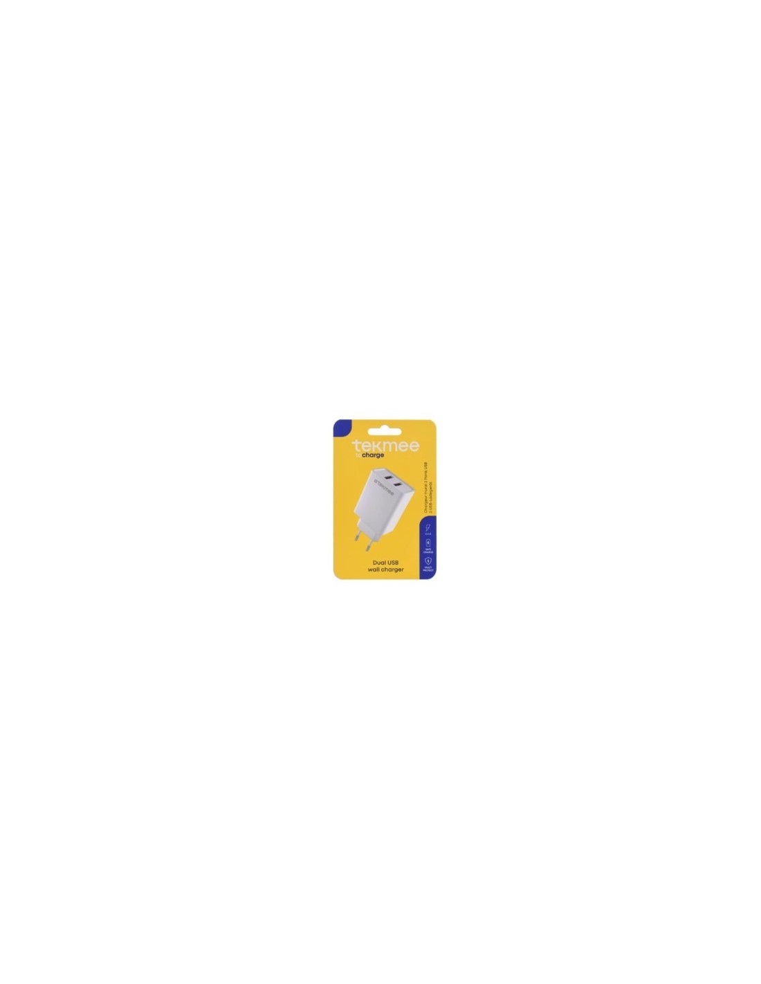 Tekmee Caricatore da muro a 2 porte USB di Tipo A 2.4A