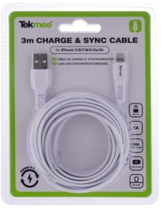 Tekmee Cavo USB Lightnign di ricarica e Sync per iPhone 3 metri 1,5A