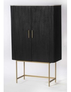 MOBILE LEGNO NERO PIANO MARMO 90X40X150CM VACCHETTI