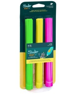 3Doodler Star Set 75 Ricariche Neon Glow, ricariche penna 3D, filamenti fluorescenti, set ricariche 3Doodler