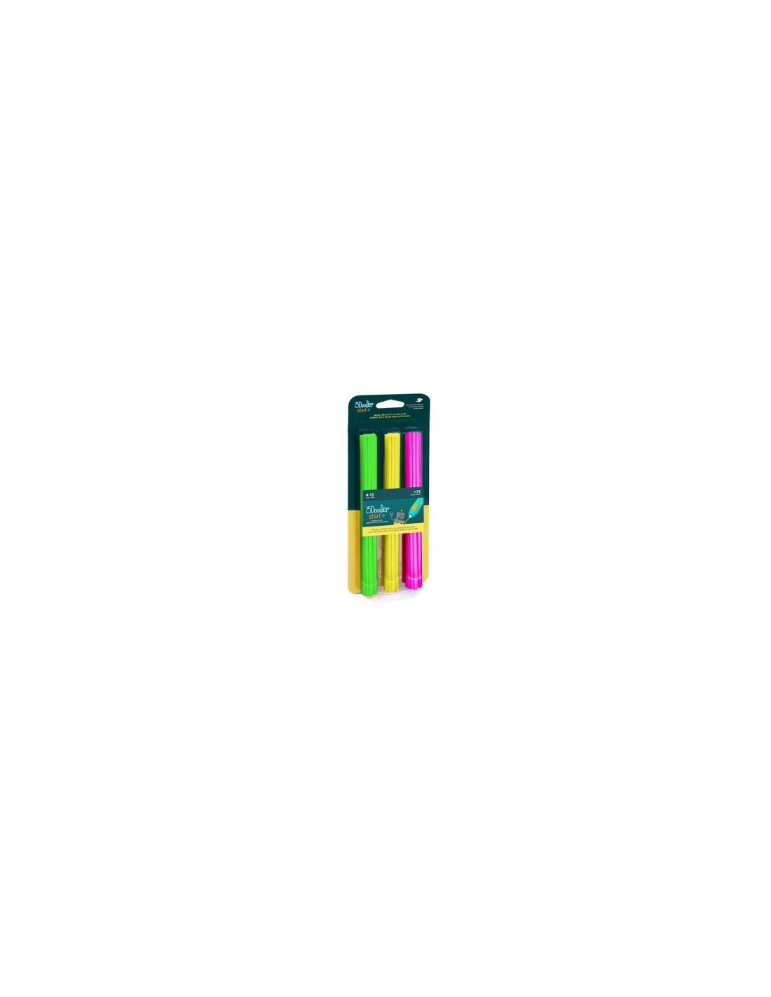 3Doodler Star Set 75 Ricariche Neon Glow, ricariche penna 3D, filamenti fluorescenti, set ricariche 3Doodler