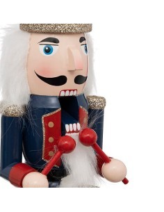 Schiaccianoci di Natale Musicale H30 cm, Base Rossa, Decorazione Festiva con Musica, Perfetto per le Festività