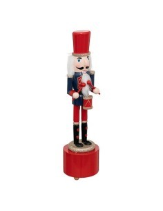 Schiaccianoci di Natale Musicale H30 cm, Base Rossa, Decorazione Festiva con Musica, Perfetto per le Festività