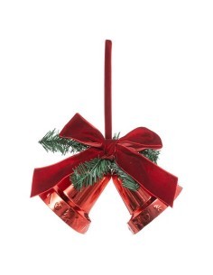 Pendente di Natale Campane Rosse, 20 cm, Decorazione Natalizia Elegante, Perfetta per Albero di Natale e Interni