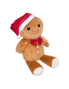 Peluche Pan di Zenzero di Natale H50cm Marrone, Decorazione Morbida e Accogliente, Perfetta per Festività e Regalo